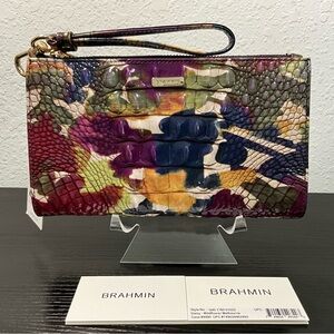 Brahmin Daisy WILDFLOWER MELBOURNE Wristlet Cosmetic Clutch RARE HTF